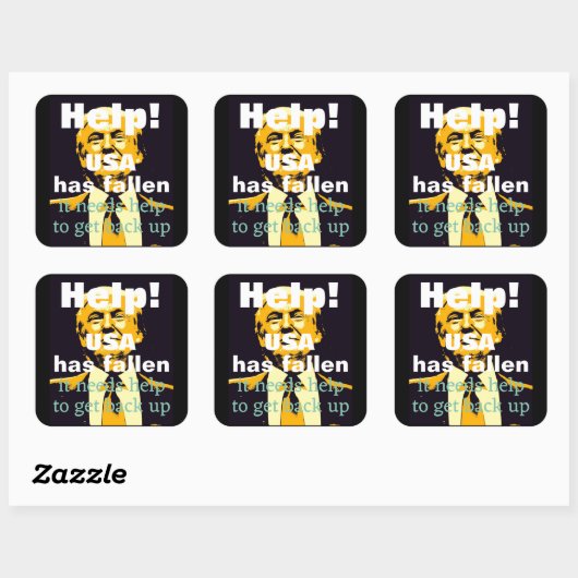Trump/Help-Sticker Vierkante Sticker (Vel)