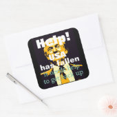 Trump/Help-Sticker Vierkante Sticker (Envelop)