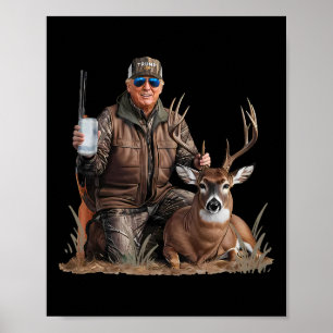 Trump Hertenjacht Donald Trump Oude School Camoufl Poster