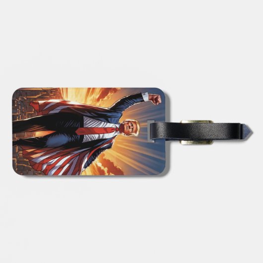 Trump, het Amerikaanse Bagagelabel van de superhel (Achterkant horizontaal)