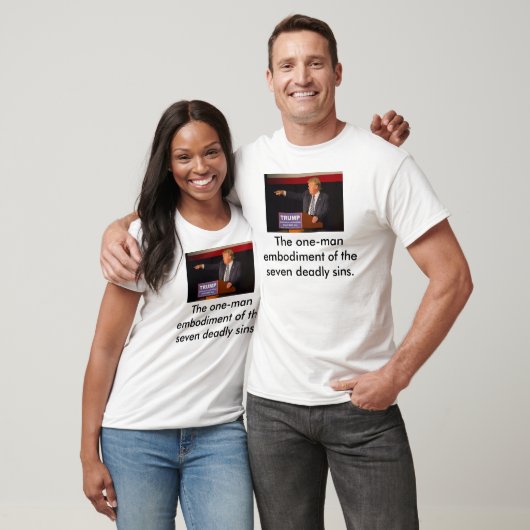 Trump: Het eenzijdige man belichaming 7 dodelijke T-shirt (Unisex)