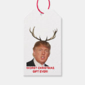 Trump, het ergste kerstcadeau ooit. cadeaulabel (Voorkant)
