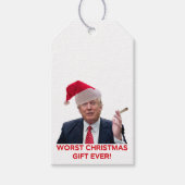 Trump, het ergste kerstcadeau ooit. cadeaulabel (Voorkant)