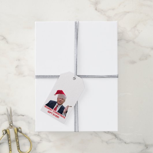 Trump, het ergste kerstcadeau ooit. cadeaulabel (Met Touw)