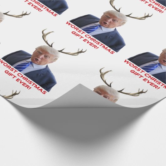 Trump, het ergste kerstcadeau ooit. cadeaupapier (Hoek)