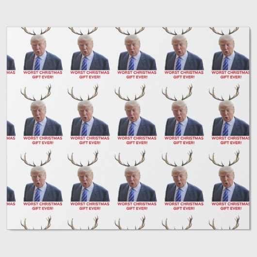 Trump, het ergste kerstcadeau ooit. cadeaupapier (Vlak)