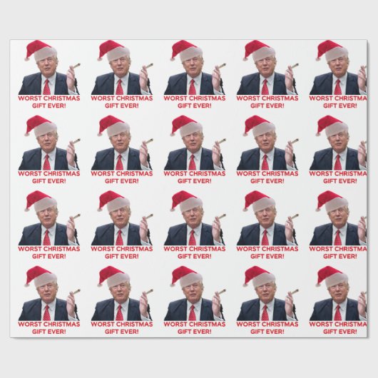 Trump, het ergste kerstcadeau ooit. cadeaupapier (Vlak)