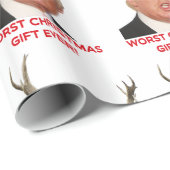Trump, het ergste kerstcadeau ooit. cadeaupapier (Rol Hoek)