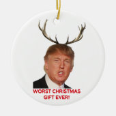 Trump, het ergste kerstcadeau ooit. Keramische orn Keramisch Ornament (Voorkant)