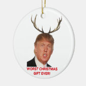 Trump, het ergste kerstcadeau ooit. Keramische orn Keramisch Ornament (Links)
