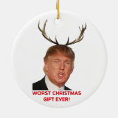 Trump, het ergste kerstcadeau ooit. Keramische orn Keramisch Ornament (Achterkant)