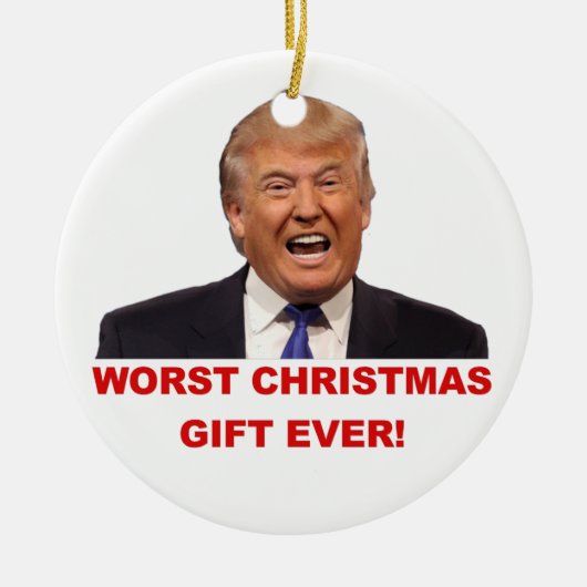 Trump, het ergste kerstcadeau ooit. Keramische orn Keramisch Ornament (Voorkant)