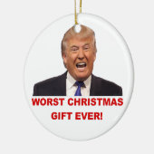 Trump, het ergste kerstcadeau ooit. Keramische orn Keramisch Ornament (Links)