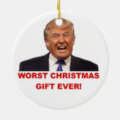 Trump, het ergste kerstcadeau ooit. Keramische orn Keramisch Ornament (Achterkant)