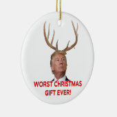 Trump, het ergste kerstcadeau ooit. Keramische orn Keramisch Ornament (Rechts)