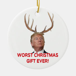Trump, het ergste kerstcadeau ooit. Keramische orn Keramisch Ornament