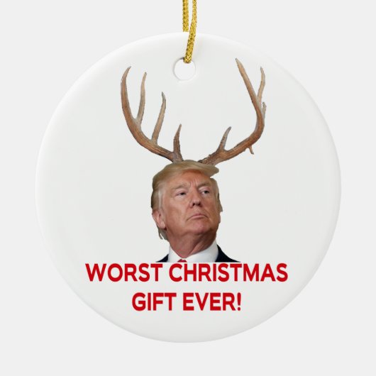 Trump, het ergste kerstcadeau ooit. Keramische orn Keramisch Ornament (Voorkant)