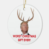 Trump, het ergste kerstcadeau ooit. Keramische orn Keramisch Ornament (Links)