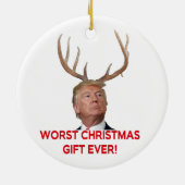 Trump, het ergste kerstcadeau ooit. Keramische orn Keramisch Ornament (Achterkant)