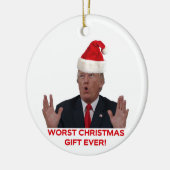 Trump, het ergste kerstcadeau ooit. Keramische orn Keramisch Ornament (Links)