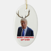 Trump, het ergste kerstcadeau ooit. Keramische orn Keramisch Ornament (Rechts)