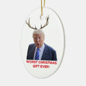 Trump, het ergste kerstcadeau ooit. Keramische orn Keramisch Ornament (Links)