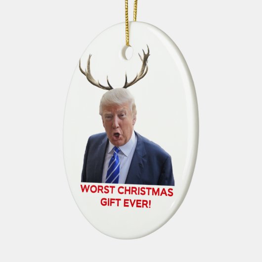 Trump, het ergste kerstcadeau ooit. Keramische orn Keramisch Ornament (Links)