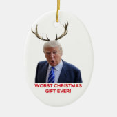 Trump, het ergste kerstcadeau ooit. Keramische orn Keramisch Ornament (Voorkant)