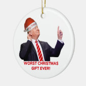 Trump, het ergste kerstcadeau ooit. Keramische orn Keramisch Ornament (Links)