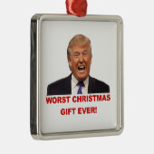 Trump, het ergste kerstcadeau ooit. Keramische orn Metalen Ornament (Rechts)