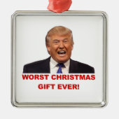 Trump, het ergste kerstcadeau ooit. Keramische orn Metalen Ornament (Voorkant)
