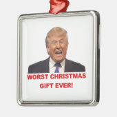 Trump, het ergste kerstcadeau ooit. Keramische orn Metalen Ornament (Links)