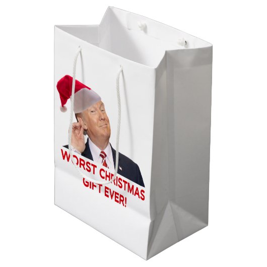 Trump, het ergste kerstcadeau ooit. medium cadeauzakje (Voorkant Gekanteld)