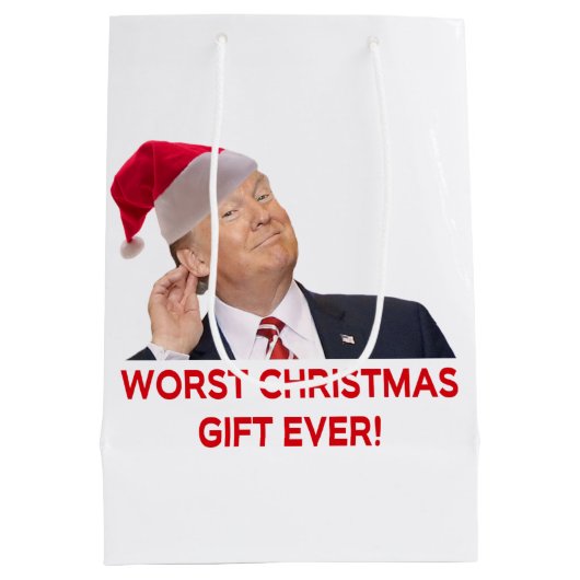 Trump, het ergste kerstcadeau ooit. medium cadeauzakje (Achterkant)