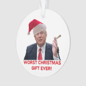 Trump, het ergste kerstcadeau ooit. ornament (voorkant)
