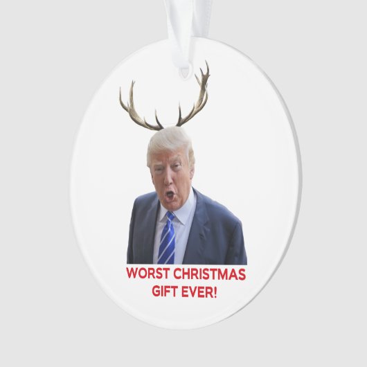 Trump, het ergste kerstcadeau ooit. ornament (voorkant)