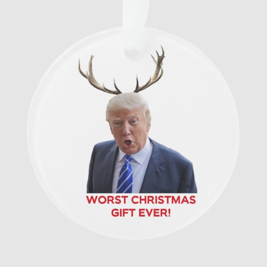 Trump, het ergste kerstcadeau ooit. ornament (voorkant)