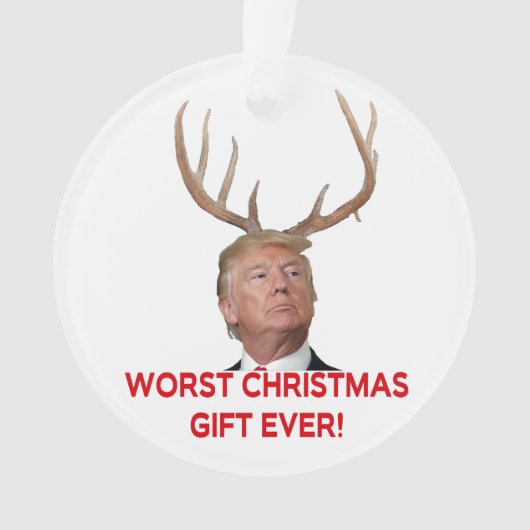 Trump, het ergste kerstcadeau ooit. ornament (voorkant)