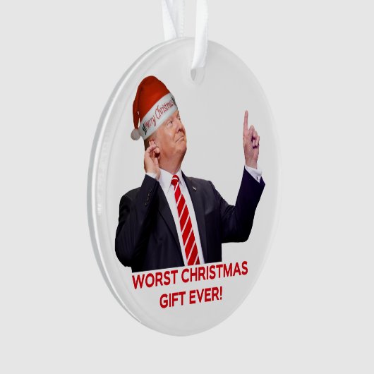 Trump, het ergste kerstcadeau ooit. ornament (voorkant)