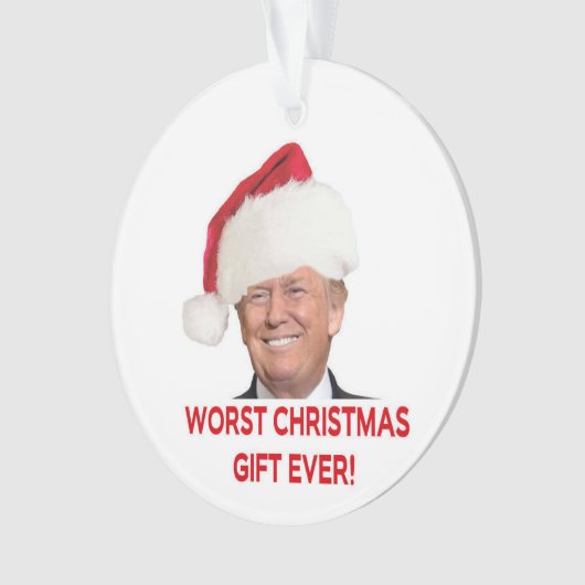 Trump, het ergste kerstcadeau ooit. ornament (voorkant)