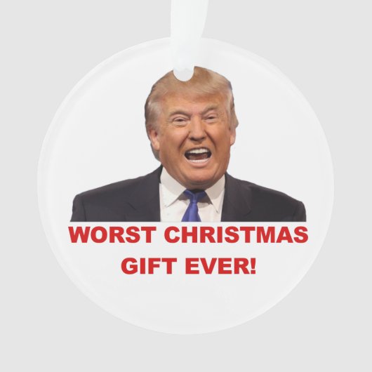 Trump, het ergste kerstcadeau ooit. ornament (voorkant)