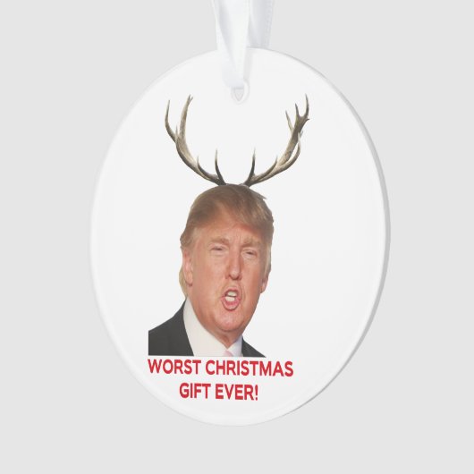 Trump, het ergste kerstcadeau ooit. ornament (voorkant)
