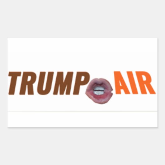 Trump Hete Lucht Au Naturel Wit Rechthoekige Sticker (Voorkant)