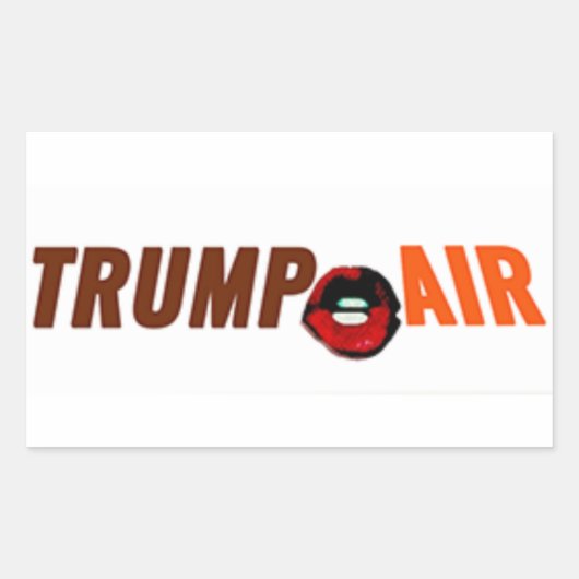 Trump Hete Lucht Buiten Wit Rechthoekige Sticker (Voorkant)
