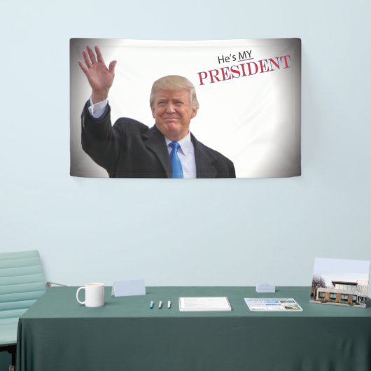 Trump Hij is mijn President 🤍 ️🧡 💙 Patriottisch Spandoek (Beurs)