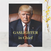 Trump Hoofd Gaslighter Kaart (Gele Bloem)