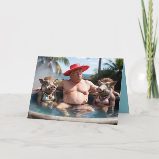 Trump Hot Tub Greeting Card Kaart (Voorkant)