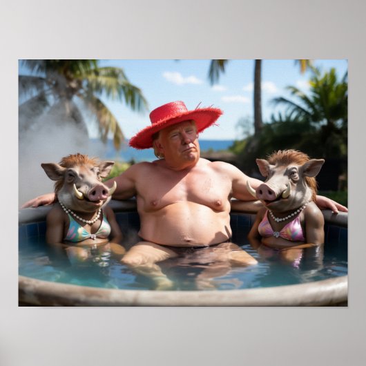 Trump Hot Tub Poster (Voorkant)