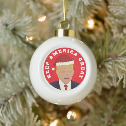 Trump houdt Amerika groot kerstbal Ornament (Boom)