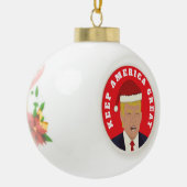 Trump houdt Amerika groot kerstbal Ornament (Links)